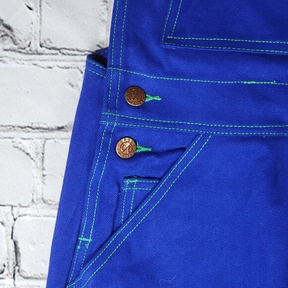 Cross Colours Classic Brushed Twill Overalls Cobalt Blue NWT Size XS - Picture 7 of 14